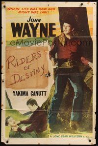 7d670 JOHN WAYNE 1sh '40s great full-length image of John Wayne, Paradise Canyon!