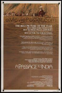 7d671 PASSAGE TO INDIA 1sh '84 David Lean, Alec Guinness, cool desert design!
