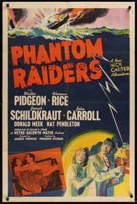 7d681 PHANTOM RAIDERS 1sh '40 Walter Pidgeon as detective Nick Carter, Jacques Tourneur