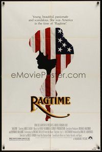 7d706 RAGTIME 1sh '81 James Cagney, Pat O'Brien, cool patriotic American flag art!