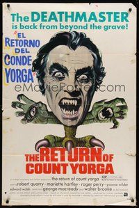 7d722 RETURN OF COUNT YORGA 1sh '71 Robert Quarry, AIP vampires, wild monster art!