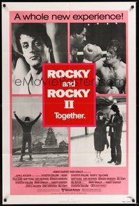 7d731 ROCKY/ROCKY II 1sh '80 Sylvester Stallone boxing classic double-bill, great images!