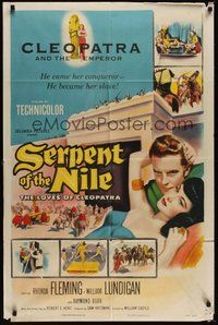7d760 SERPENT OF THE NILE 1sh '53 sexiest Rhonda Fleming as Egyptian Queen Cleopatra, Lundigan