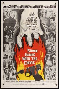 7d767 SHAKE HANDS WITH THE DEVIL 1sh '59 James Cagney, Don Murray, Dana Wynter, sexy Glynis Johns!