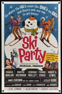7d787 SKI PARTY 1sh '65 Frankie Avalon, Dwayne Hickman, where the he's meet the she's on skis!