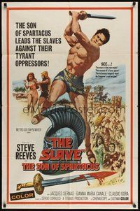 7d789 SLAVE 1sh '63 Il Figlio di Spartacus, art of Steve Reeves as the son of Spartacus!