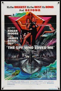 7d808 SPY WHO LOVED ME 1sh '77 great art of Roger Moore as James Bond 007 by Bob Peak!