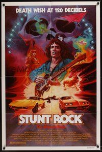 7d824 STUNT ROCK 1sh '80 death wish at 120 decibels, art of rock & roll and muscle cars!