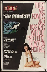 7d826 SUDDENLY, LAST SUMMER 1sh '60 artwork of super sexy Elizabeth Taylor in swimsuit!