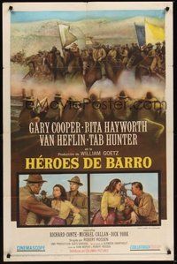 7d864 THEY CAME TO CORDURA Spanish/U.S. 1sh R65 Gary Cooper, Rita Hayworth, Tab Hunter, different art!