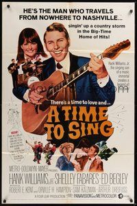 7d888 TIME TO SING 1sh '68 Hank Williams Jr. playing guitar, Shelley Fabares, country music!