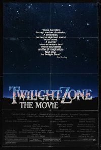 7d917 TWILIGHT ZONE 1sh '83 Joe Dante, Steven Spielberg, John Landis, from Rod Serling TV series!