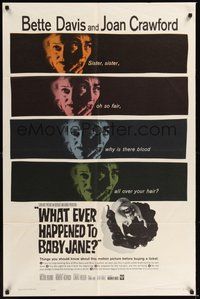 7d962 WHAT EVER HAPPENED TO BABY JANE? 1sh '62 Robert Aldrich, Bette Davis & Joan Crawford!
