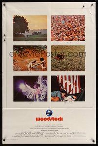 7d984 WOODSTOCK 1sh '70 legendary rock 'n' roll film, three days of peace, music... and love!