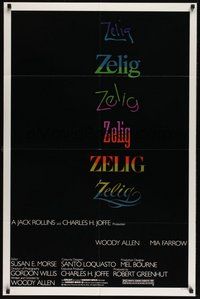 7d998 ZELIG 1sh '83 wacky Woody Allen directed fake mockumentary!