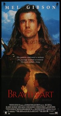 7e409 BRAVEHEART Aust daybill '95 cool image of Mel Gibson as William Wallace!