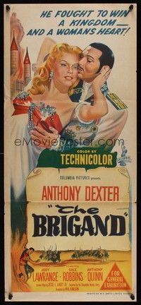 7e416 BRIGAND Aust daybill '52 Anthony Dexter, Jody Lawrance, inspired by Alexandre Dumas!
