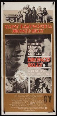 7e417 BRONCO BILLY Aust daybill '80 Clint Eastwood directs & stars, Sondra Locke!