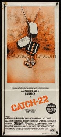 7e427 CATCH 22 Aust daybill '70 directed by Mike Nichols, based on the novel by Joseph Heller!