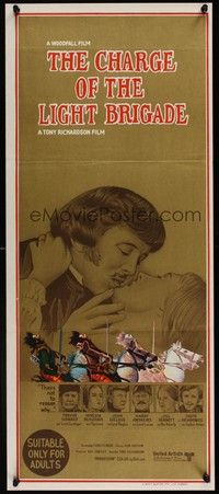 7e428 CHARGE OF THE LIGHT BRIGADE Aust daybill '68 David Hemmings kisses Vanessa Redgrave!