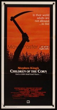 7e430 CHILDREN OF THE CORN Aust daybill '83 Stephen King horror, and a child shall lead them!