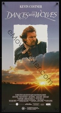 7e448 DANCES WITH WOLVES Aust daybill '90 Kevin Costner & Native American Indians!