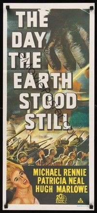 7e451 DAY THE EARTH STOOD STILL Aust daybill R70s sci-fi classic, similar art to the original!