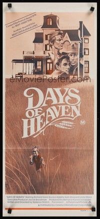7e452 DAYS OF HEAVEN Aust daybill '78 Richard Gere, Brooke Adams, directed by Terrence Malick!