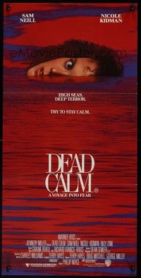 7e453 DEAD CALM Aust daybill '89 Sam Neill, wild image of Nicole Kidman on horizon of red ocean!