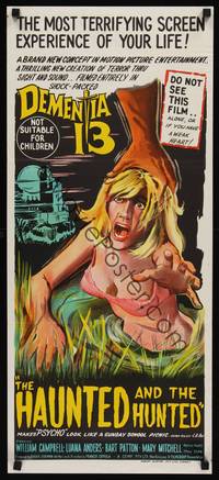 7e458 DEMENTIA 13 Aust daybill '63 Francis Ford Coppola, Roger Corman, The Haunted & The Hunted!