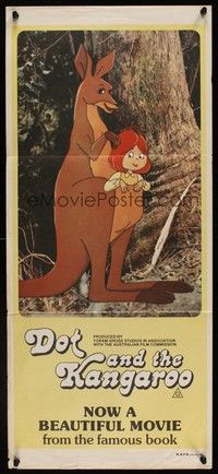 7e467 DOT & THE KANGAROO Aust daybill '77 Australian cartoon, artwork of little girl & kangaroo!
