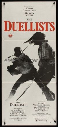 7e470 DUELLISTS Aust daybill '77 Ridley Scott, Keith Carradine, Harvey Keitel, cool fencing image!