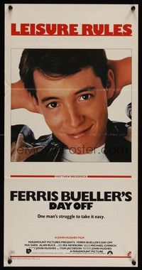 7e486 FERRIS BUELLER'S DAY OFF Aust daybill '86 Matthew Broderick in John Hughes teen classic!