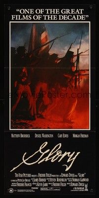 7e510 GLORY Aust daybill '89 Morgan Freeman, Matthew Broderick, Denzel Washington, Civil War