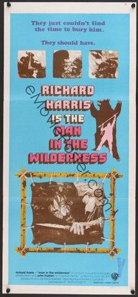 7e587 MAN IN THE WILDERNESS Aust daybill '71 they couldn't find the time to bury Richard Harris!