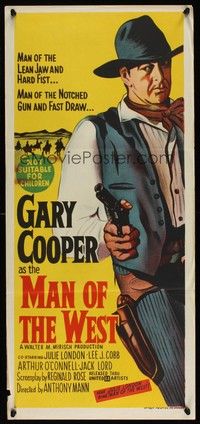 7e588 MAN OF THE WEST Aust daybill '58 Gary Cooper is the man of the notched gun & fast draw!
