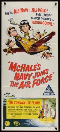 7e593 McHALE'S NAVY JOINS THE AIR FORCE Aust daybill '65 Tim Conway in wacky flying ship!