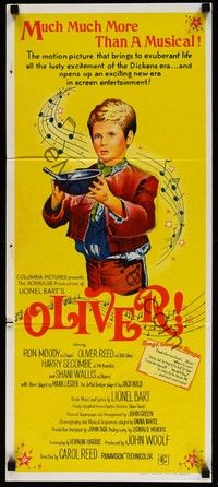 7e623 OLIVER Aust daybill '69 Charles Dickens, Shani Wallis, Mark Lester wants some more!