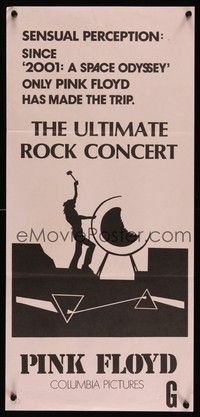 7e641 PINK FLOYD Aust daybill '72 an explosive rock & roll cinema concert in Pompeii, cool art!