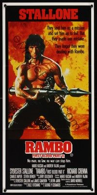 7e656 RAMBO FIRST BLOOD PART II Aust daybill '85 no man, no law, no war can stop Stallone!