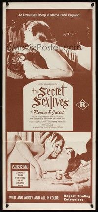 7e682 SECRET SEX LIVES OF ROMEO & JULIET Aust daybill '68 sexy version of Shakespeare's play!
