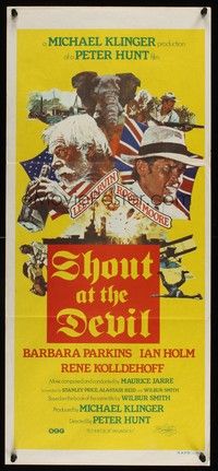 7e686 SHOUT AT THE DEVIL Aust daybill '76 different art of Lee Marvin, Roger Moore & cast!