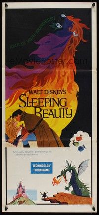 7e697 SLEEPING BEAUTY Aust daybill R1970s Walt Disney cartoon fairy tale fantasy classic!