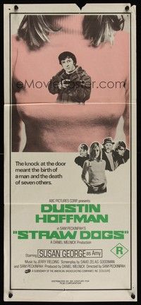 7e715 STRAW DOGS Aust daybill '72 directed by Sam Peckinpah, Dustin Hoffman & Susan George!