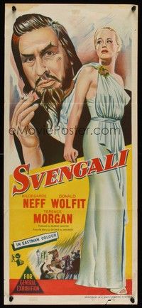 7e719 SVENGALI Aust daybill '55 sexy Hildegarde Neff was a slave to the will of Donald Wolfit!