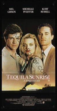 7e723 TEQUILA SUNRISE Aust daybill '88 Mel Gibson, pretty Michelle Pfeiffer & Kurt Russell!