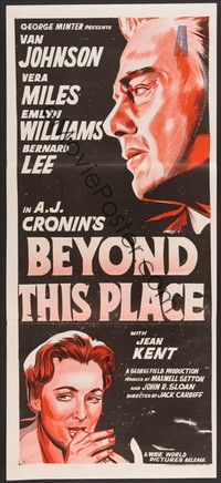 7e752 WEB OF EVIDENCE Aust daybill '59 Cronin's Beyond This Place, Van Johnson & Vera Miles!