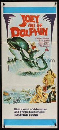 7e753 WHALE OF A TALE Aust daybill '77 Ewing Miles Brown, cool artwork of boy on 'dolphin'!