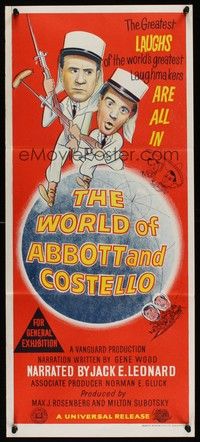 7e763 WORLD OF ABBOTT & COSTELLO Aust daybill '65 Bud & Lou's greatest laughmakers!