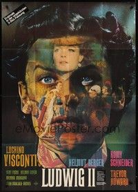 7e045 LUDWIG German 33x47 '72 Luchino Visconti, Romy Schneider, Helmut Berger, Kiesser art!